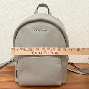 Michael Kors Erin Pearl Grey Pebbled Leather MD Backpack MICHAEL “Erin” Pearl Gray Pebbled Leather Medium Backpack  main image 4